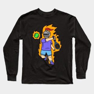 Cute cartoon knight playing tennis Long Sleeve T-Shirt